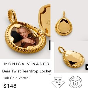 Monica Vinader Gold Teardrop Locket Charm. It has small scratches, See Pics #191